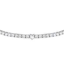 Load image into Gallery viewer, tesori bracelet 925 silver white cz with white heart centre cz 19cm
