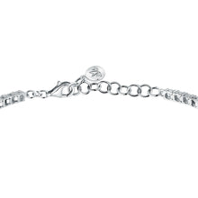 Load image into Gallery viewer, tesori bracelet 925 silver white cz with rubby heart centre cz 19cm
