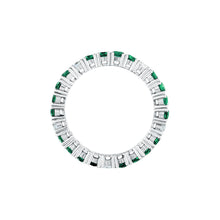 Load image into Gallery viewer, tesori ring 925 silver white &amp; quad emerald cz 120m
