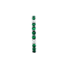Load image into Gallery viewer, tesori ring 925 silver white &amp; quad emerald cz 120m
