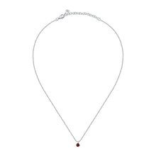 Load image into Gallery viewer, morellato silver tesori recycled 925 silver red cz necklace 40+5

