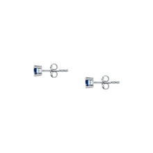 Load image into Gallery viewer, morellato silver tesori recycled 925 silver blue cz stud earrings
