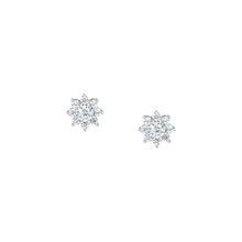 Load image into Gallery viewer, morellato silver tesori recycled 925 silver flower earrings white
