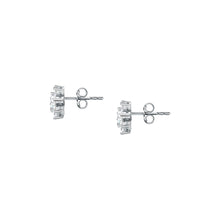 Load image into Gallery viewer, morellato silver tesori recycled 925 silver flower earrings white

