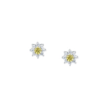 Load image into Gallery viewer, morellato silver tesori recycled 925 silver flower earrings ylw
