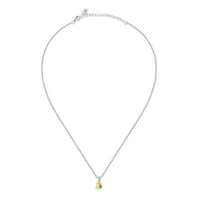 Load image into Gallery viewer, morellato silver tesori recycled silver 925 yellow cz drop necklace 40+5
