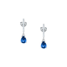 Load image into Gallery viewer, morellato silver tesori recycled 925 silver blue drop earrings
