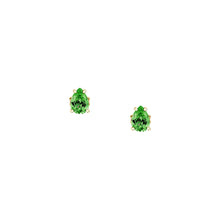 Load image into Gallery viewer, morellato silver tesori recycled gold plated silver green drop stud
