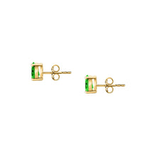 Load image into Gallery viewer, morellato silver tesori recycled gold plated silver green drop stud
