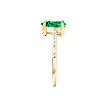 Load image into Gallery viewer, morellato silver tesori recycled gold plated silver green pear ring 016
