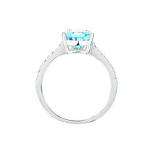 Load image into Gallery viewer, morellato silver tesori recycled 925 silver aqua drop cz ring 016
