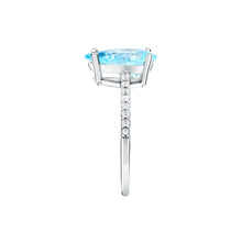 Load image into Gallery viewer, morellato silver tesori recycled 925 silver aqua drop cz ring 016
