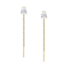 Load image into Gallery viewer, morellato silver tesori r. gold plated silver drop cz earrings
