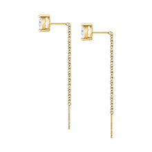 Load image into Gallery viewer, morellato silver tesori r. gold plated silver drop cz earrings
