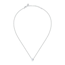 Load image into Gallery viewer, morellato silver tesori recycled 925 silver drop cz necklace 40+5
