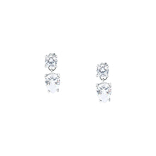 Load image into Gallery viewer, morellato silver tesori recycled 925 silver wt drop cz earrings
