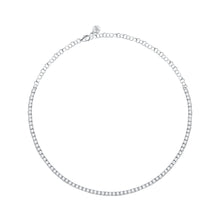 Load image into Gallery viewer, tesori necklace tennis silver 925 rh cz wht 38+4cm
