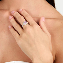 Load image into Gallery viewer, morellato silver tesori ring sil925 rh cz pink+white sz14
