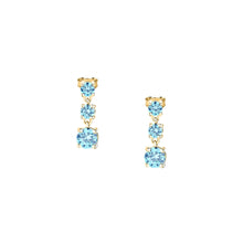Load image into Gallery viewer, morellato silver tesori earring silv925 yg cz l.blue
