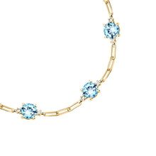 Load image into Gallery viewer, morellato silver tesori bracelet silv925 yg cz l.blue 16+3cm
