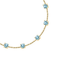 Load image into Gallery viewer, morellato silver tesori bracelet silv925 yg cz l.blue 16+3cm
