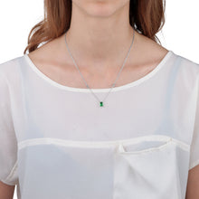 Load image into Gallery viewer, tesori pendant cz emerald silver.925
