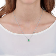 Load image into Gallery viewer, tesori pendant cz emerald silver.925
