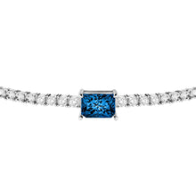 Load image into Gallery viewer, tesori bracelet ss tennis silver 925 cz sapphire stone
