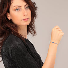 Load image into Gallery viewer, tesori bracelet ss tennis silver 925 cz sapphire stone
