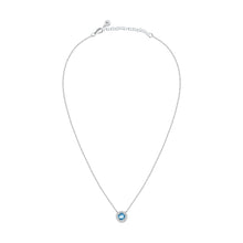 Load image into Gallery viewer, tesori pendantcz/aquamarine 40+5cm silver.925
