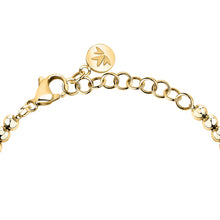 Load image into Gallery viewer, talismani bracelet heart steel yellow gold plated agat grn 16+3cm

