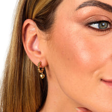 Load image into Gallery viewer, talismani earring steel beads hoop heart yellow gold plated
