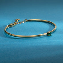 Load image into Gallery viewer, morellato 18k gold plated cerchi bangle stainless steel 6cm green cz
