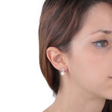 Load image into Gallery viewer, perla earrings cz+pearl silver.925
