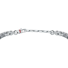 Load image into Gallery viewer, sector tennis bracelet stainless steel tag and black cz 22cm
