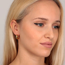 Load image into Gallery viewer, morellato 18k gold plated creole earrings  + ip gold
