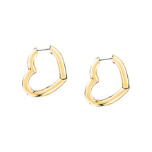 Load image into Gallery viewer, morellato 18k gold plated creole earring heart stainless steel yg 2.65cm
