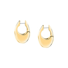 Load image into Gallery viewer, morellato 18k gold plated creole earring oval stainless steel yg 2.7x1.85cm
