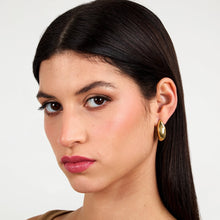 Load image into Gallery viewer, morellato 18k gold plated creole earring oval stainless steel yg 2.7x1.85cm
