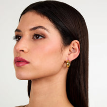 Load image into Gallery viewer, morellato 18k gold plated creole earring hoop stainless steel yg 2cm
