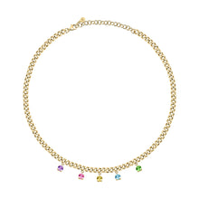 Load image into Gallery viewer, morellato 18k gold plated poetica necklace +colorful crystals 38+7cm
