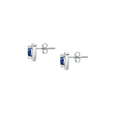 Load image into Gallery viewer, tesori earrings blue cz silver 925
