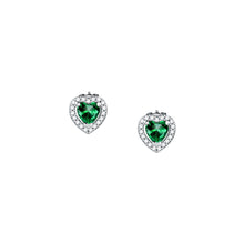 Load image into Gallery viewer, tesori earrings emerald cz sil.925
