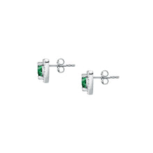 Load image into Gallery viewer, tesori earrings emerald cz sil.925
