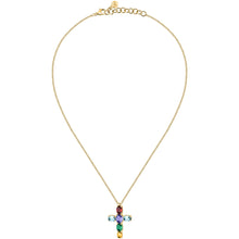 Load image into Gallery viewer, morellato 18k gold plated colori pendant cro 6 pcs cz  42+3cm
