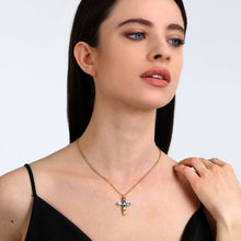 Load image into Gallery viewer, morellato 18k gold plated colori pendant cro 6 pcs cz  42+3cm
