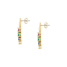 Load image into Gallery viewer, morellato 18k gold plated colori earrings  4 pcs cz stones
