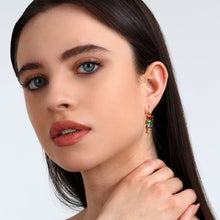 Load image into Gallery viewer, morellato 18k gold plated colori earrings  4 pcs cz stones
