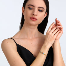 Load image into Gallery viewer, morellato 18k gold plated colori bracelet 5 pcs cz stones  16+3cm
