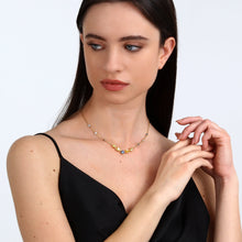 Load image into Gallery viewer, morellato 18k gold plated colori necklace 5 cz+6 crystals  38+7cm
